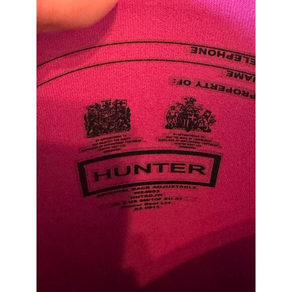 HUNTER Adjustable Rain Boots Navy Pink Size 10 - Picture 7 of 7